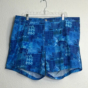 Peter Millar Men’s XXLarge Blue Abstract Geometric Crown Crafted Swim Trunks NWT